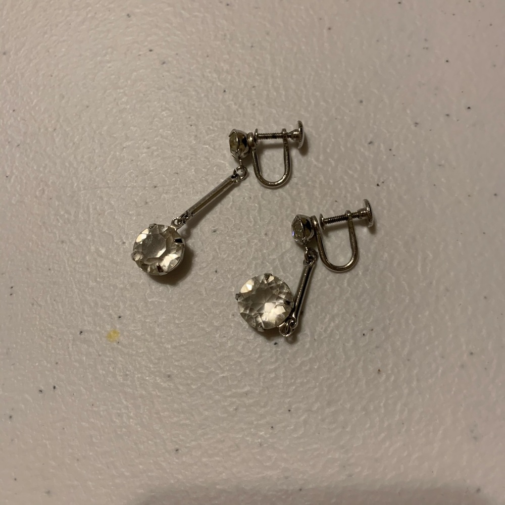 Vintage style crystal no-piercing earrings